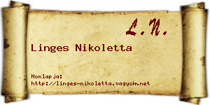 Linges Nikoletta névjegykártya